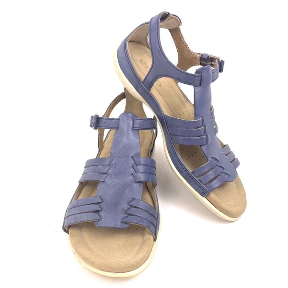 ECCO Damara Shoes - ECCO Damara Women’s Leather Fisherman Blue Sandals 240933 Size EU 36 /US 5.5